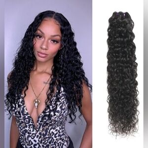 16A Vietnamese Raw Human Hair Water Wave Bundle 14-in Natural Black